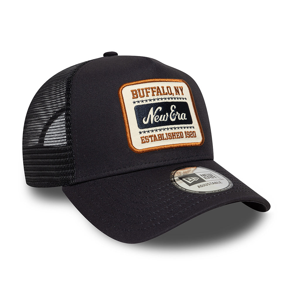 Casquette Trucker A-Frame NE Patch bleu marine NEW ERA