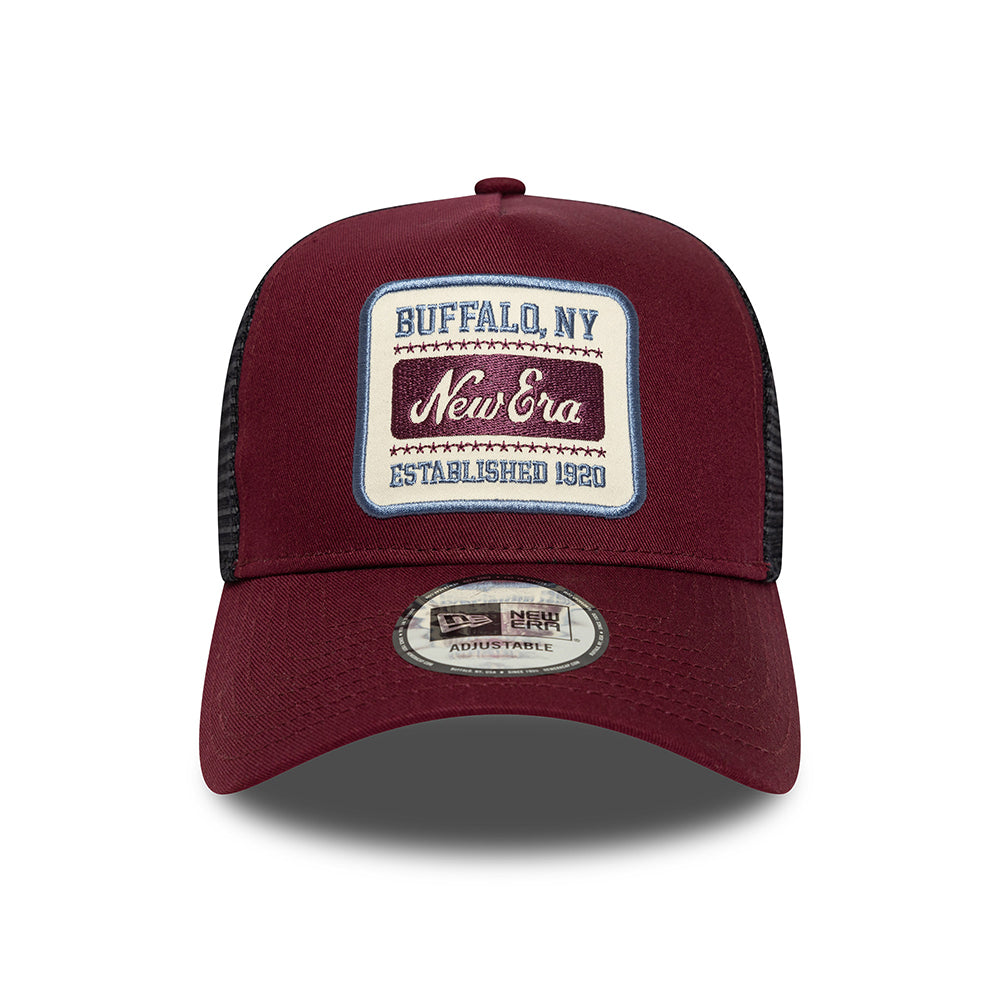 Casquette Trucker A-Frame NE Patch bordeaux NEW ERA