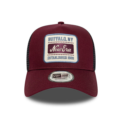 Casquette Trucker A-Frame NE Patch bordeaux NEW ERA