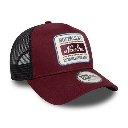 Casquette Trucker A-Frame NE Patch bordeaux NEW ERA