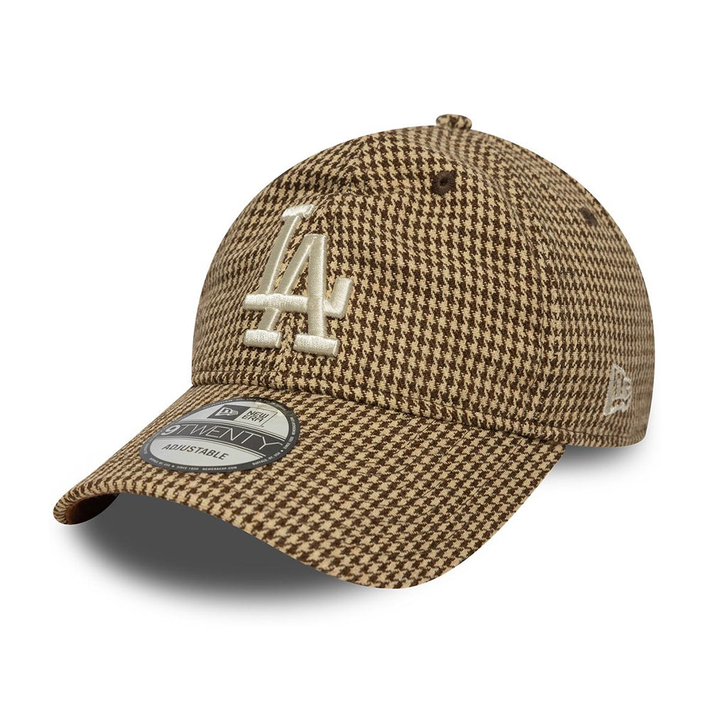 Casquette 9TWENTY MLB Hountstooth L.A. Dodgers beige-marron NEW ERA