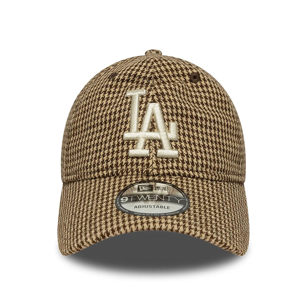 Casquette 9TWENTY MLB Hountstooth L.A. Dodgers beige-marron NEW ERA