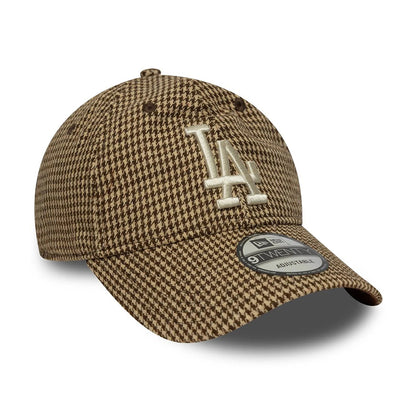 Casquette 9TWENTY MLB Hountstooth L.A. Dodgers beige-marron NEW ERA