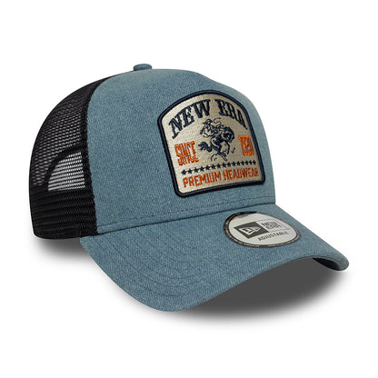 Casquette Trucker NE Denim Patch A-Frame bleu-bleu marine NEW ERA