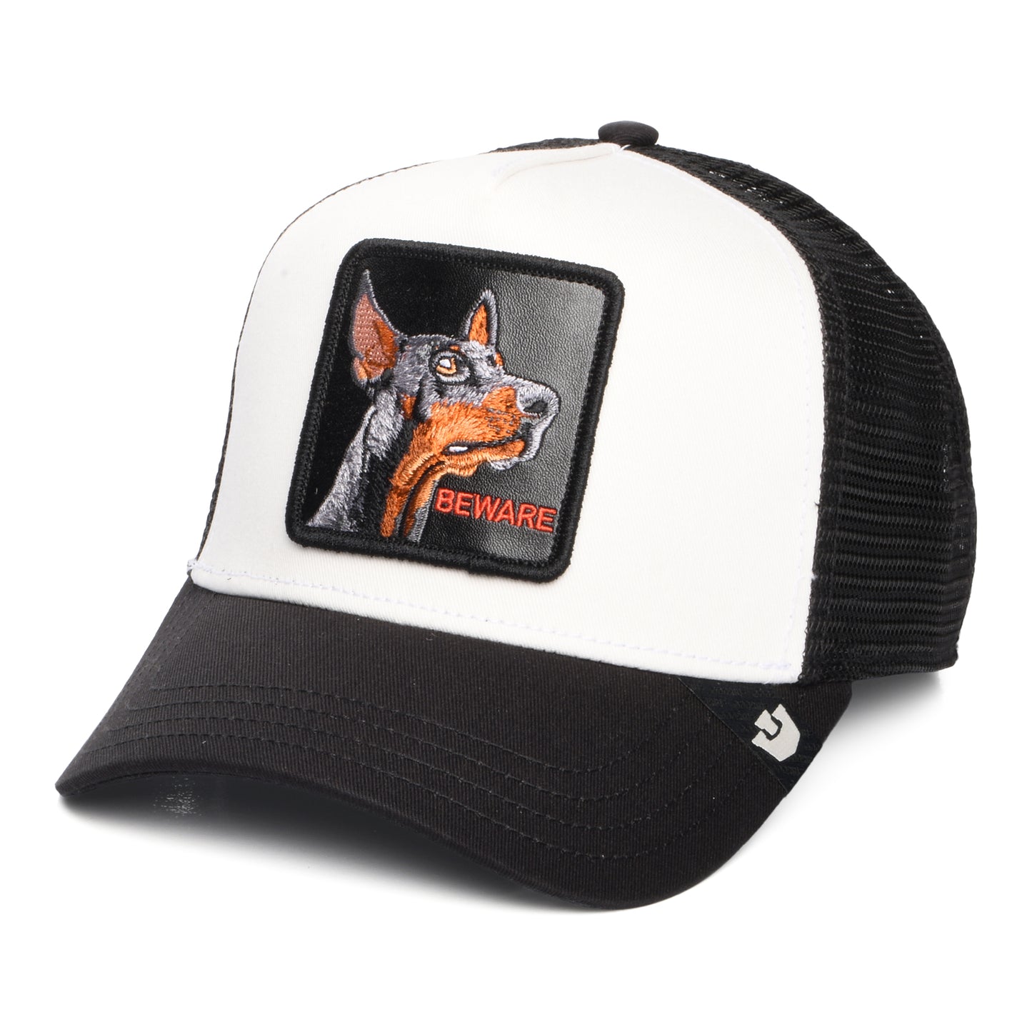 Casquette Trucker Beware blanc-noir GOORIN