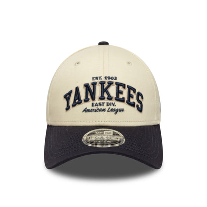 Casquette 9FORTY M-Crown MLB Wordmark New York Yankees crème-bleu marine NEW ERA