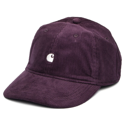 Casquette en Velours Côtelé Harlem violet-blanc CARHARTT WIP