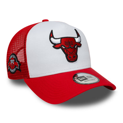 Casquette Trucker NBA Side Patch A-Frame Chicago Bulls rouge-blanc NEW ERA