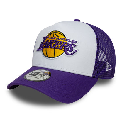 Casquette Trucker NBA Side Patch A-Frame L.A. Lakers violet-blanc NEW ERA