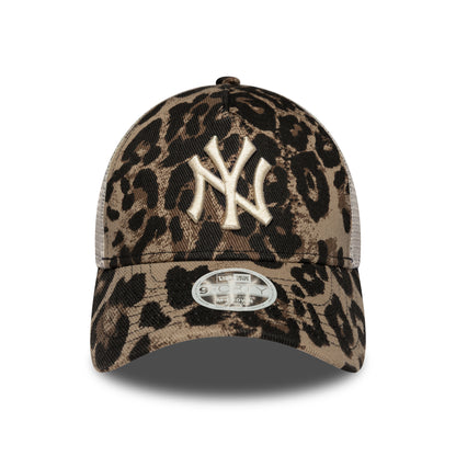 Casquette Trucker Femme 9FORTY MLB Leopard Yankees marron-pierre NEW ERA