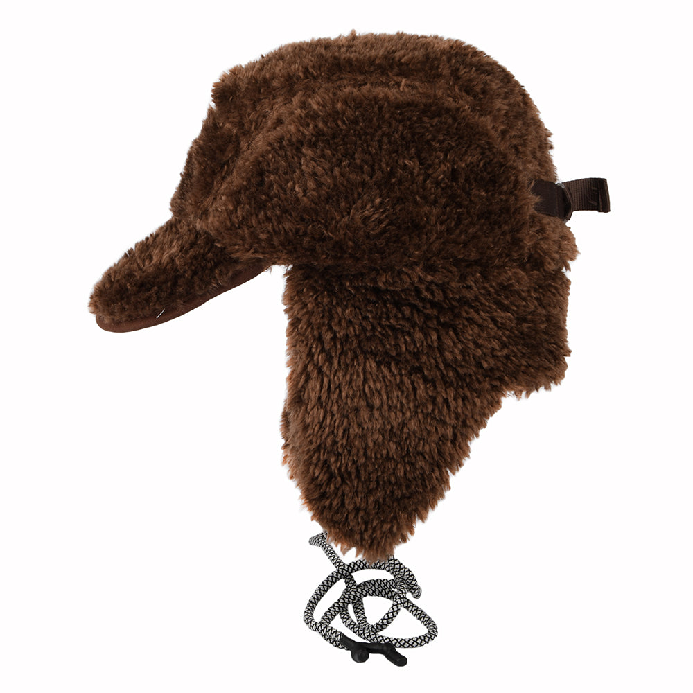 Casquette Saharienne en Imitation Peau de Mouton Utility marron KANGOL