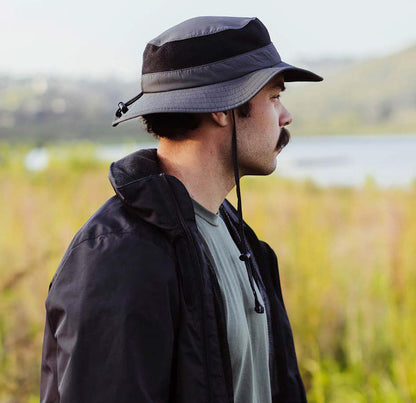 Chapeau Bob Boonie Pliable Ventilé Pliable anthracite DORFMAN PACIFIC