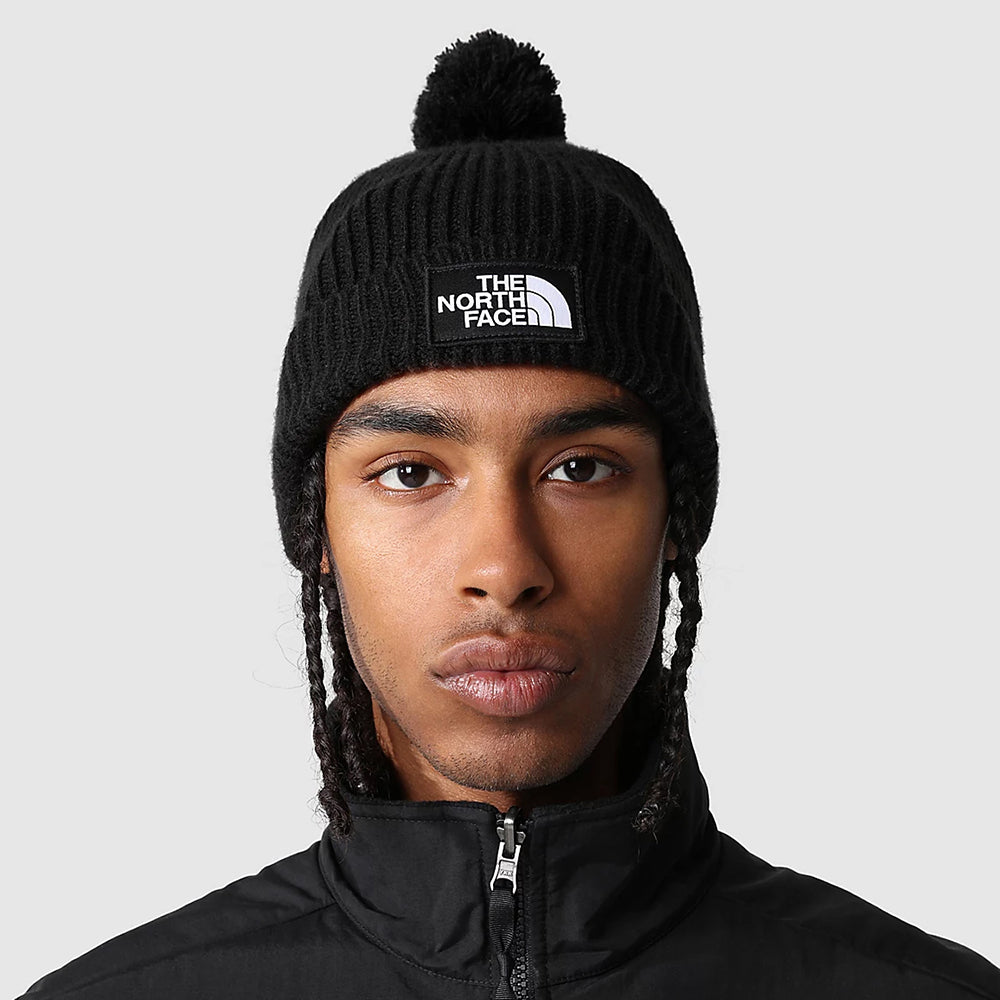 Bonnet à Pompon Recyclé TNF Logo Box Pom noir THE NORTH FACE