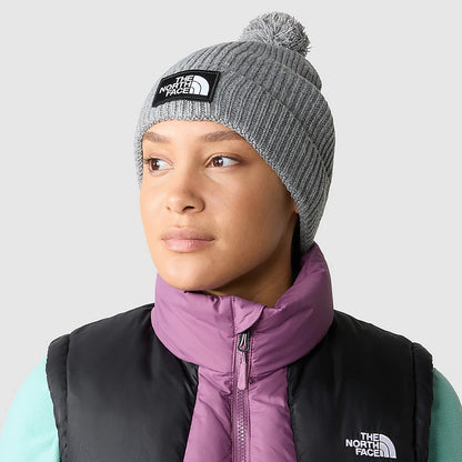 Bonnet à Pompon Recyclé TNF Logo Box Pom gris chiné THE NORTH FACE