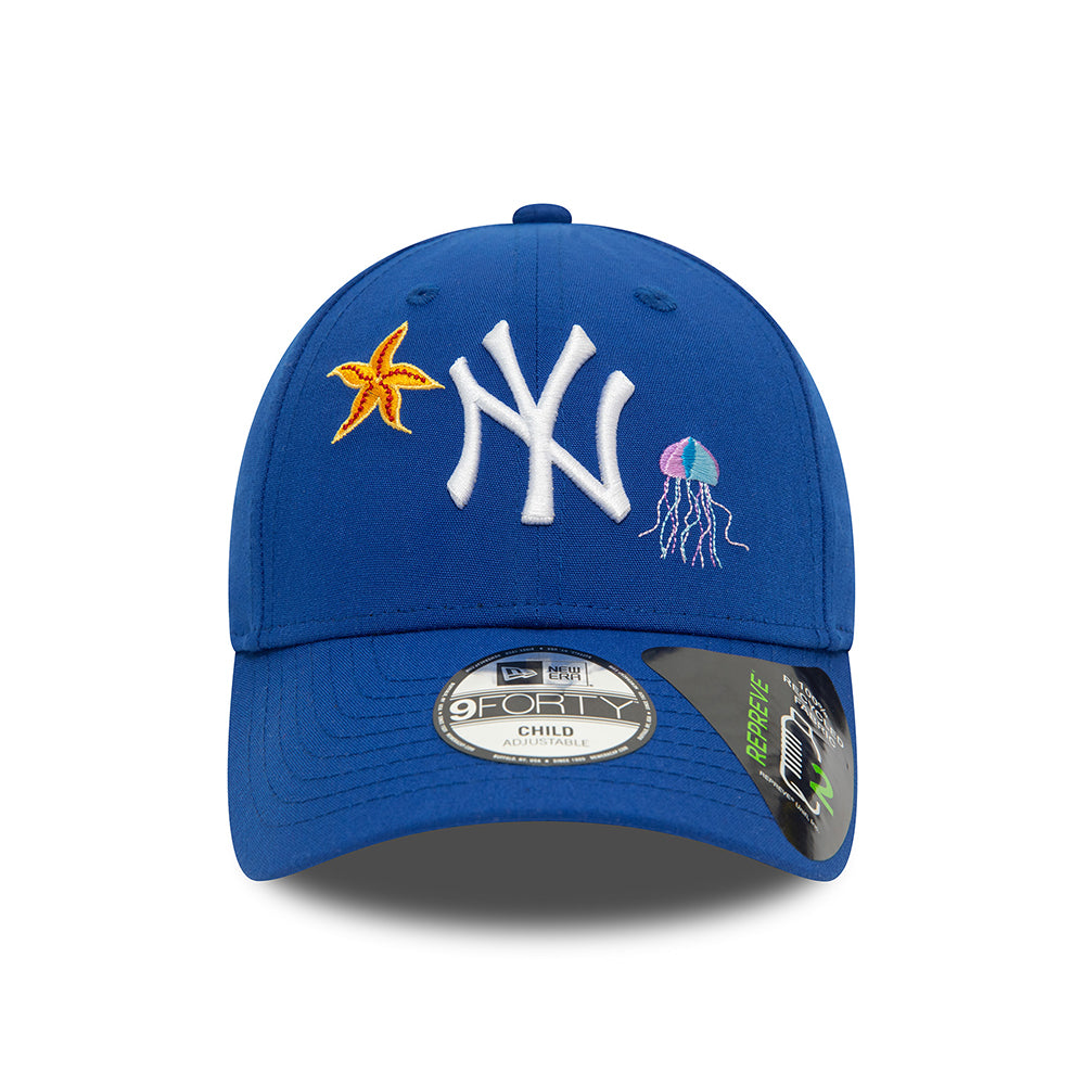Casquette Enfant 9FORTY MLB Icon Repreve New York Yankees bleu-blanc NEW ERA