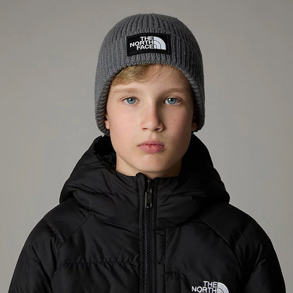 Bonnet Enfant Recyclé à Revers TNF Box Logo gris moyen THE NORTH FACE