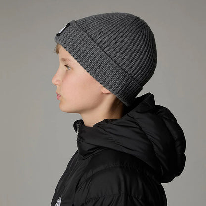 Bonnet Enfant Recyclé à Revers TNF Box Logo gris moyen THE NORTH FACE