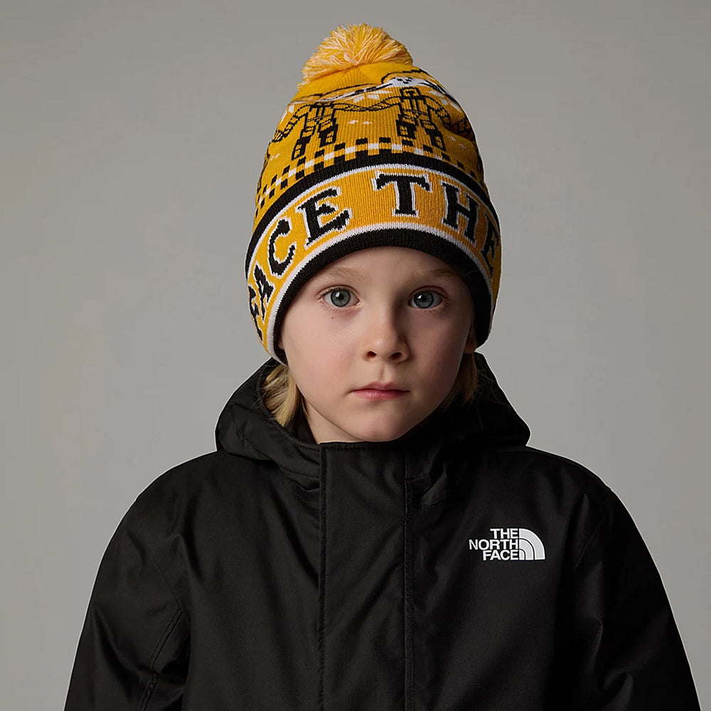 Bonnet à Pompon Enfant Ski Tuke jaune-noir THE NORTH FACE