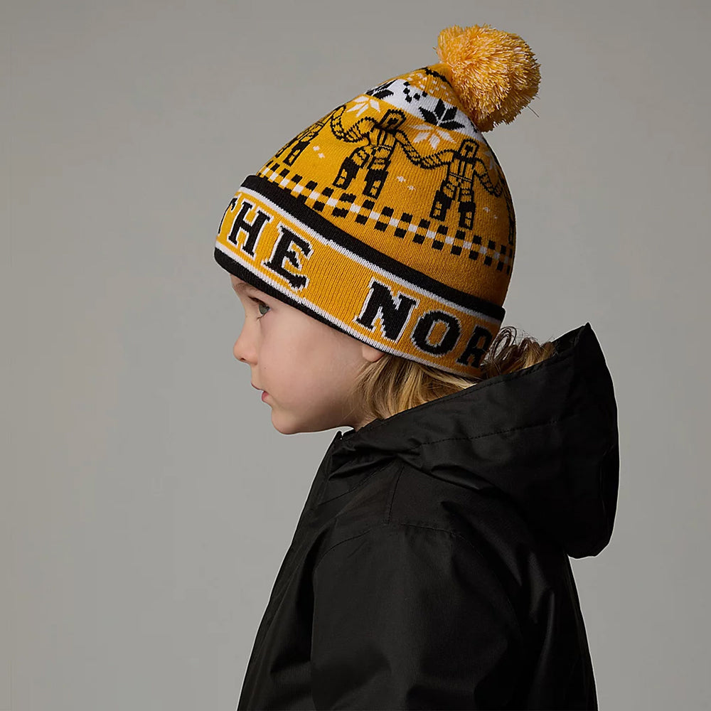 Bonnet à Pompon Enfant Ski Tuke jaune-noir THE NORTH FACE