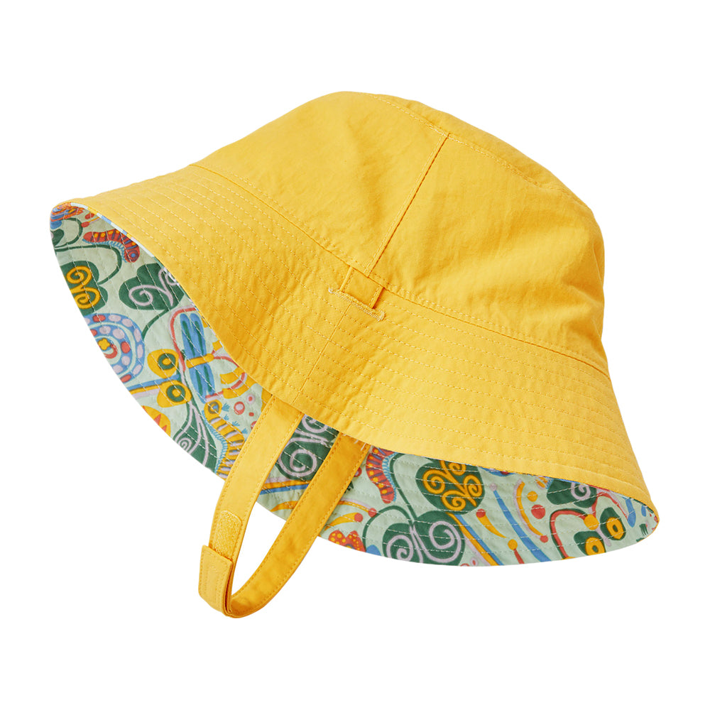 Chapeau Bob Bébé Été Réversible Meadow Moose vert clair-jaune PATAGONIA