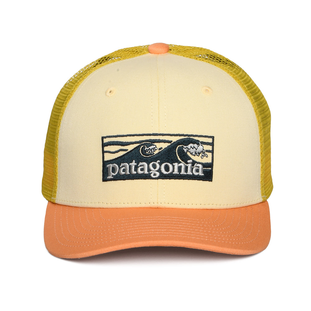 Casquette Trucker Enfant en Coton Bio Boardshort Logo Tones babeurre-pêche-mousse PATAGONIA