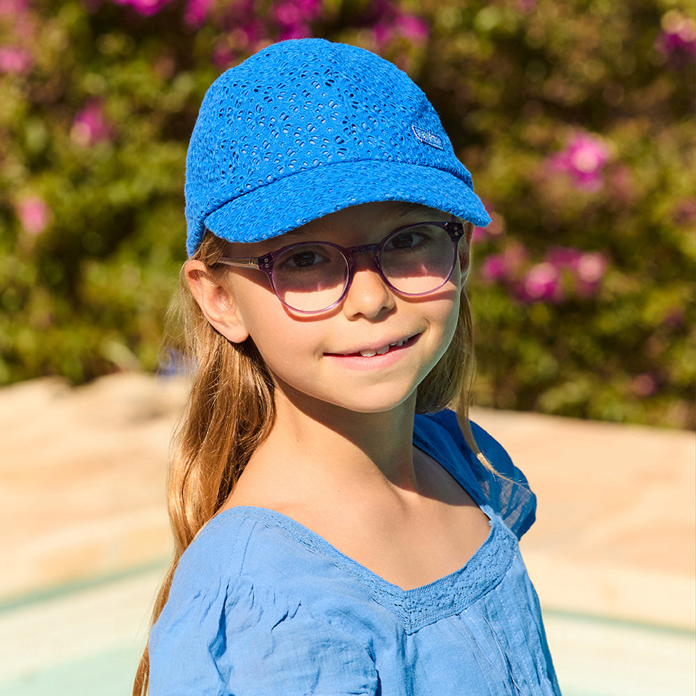Casquette de Soleil Enfant en Coton Broderie Anglaise Wuppy bleu roi BARTS