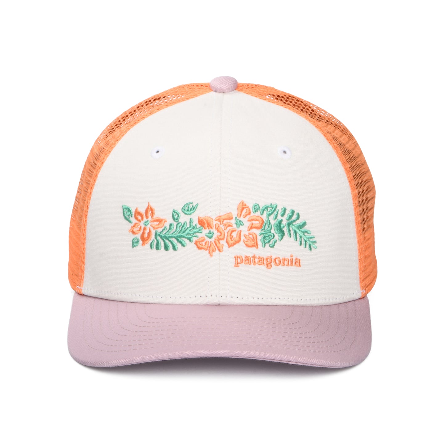 Casquette Trucker Enfant en Coton Bio Friends Lei blanc-violette-pêche PATAGONIA