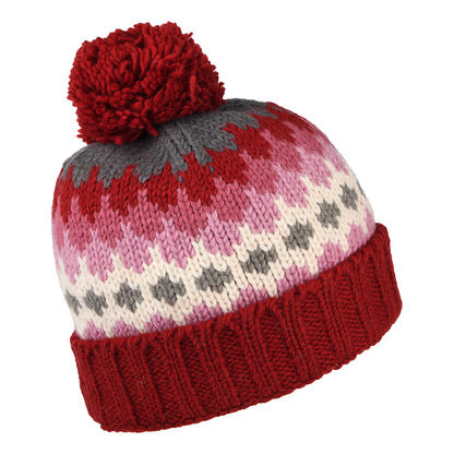 Bonnet à Pompon à Revers rouge KUSAN