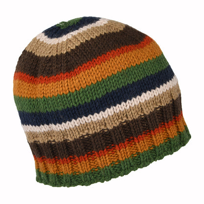 Bonnet à Rayures Brooklyn vert-orange-bleu marine KUSAN