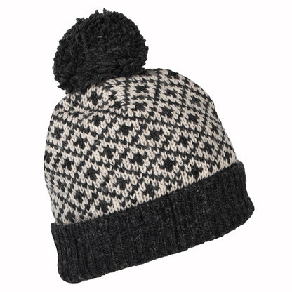 Bonnet à Pompon Fleur de Lys anthracite KUSAN