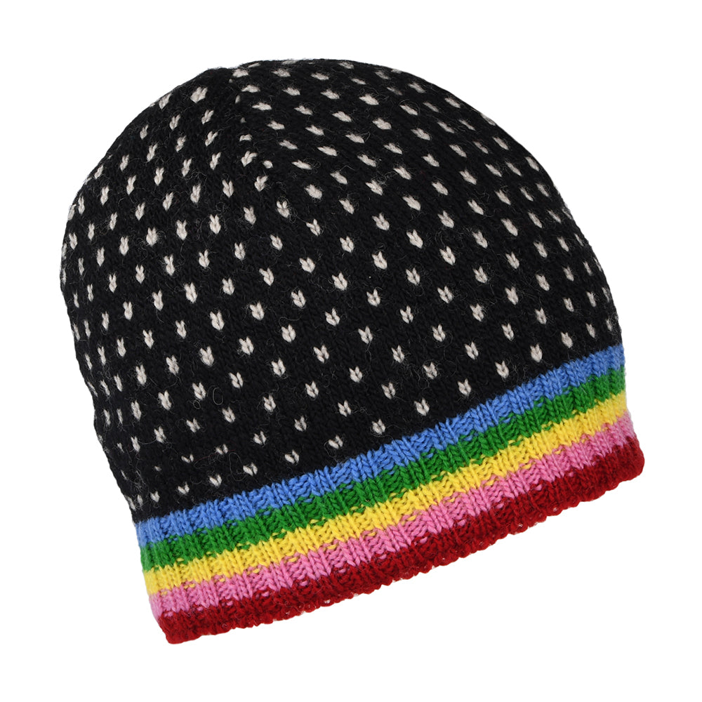 Bonnet Jauge Fine à Fleur Brooklyn noir-multi KUSAN