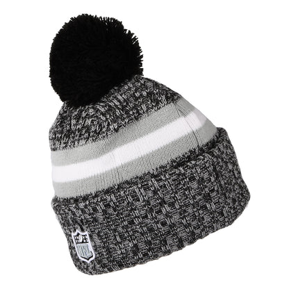 Bonnet à Pompon NFL Sideline Sport Knit Las Vegas Raiders noir-gris-blanc NEW ERA