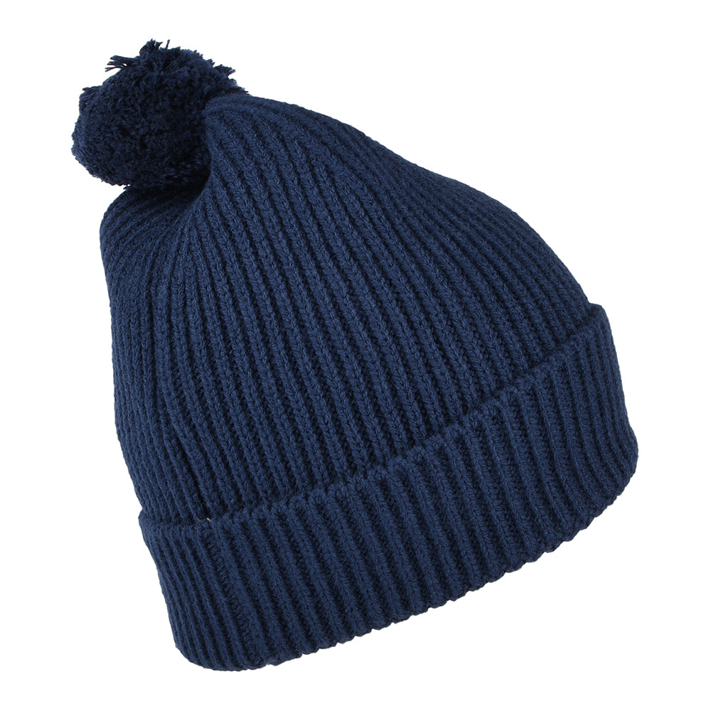 Bonnet à Pompon Recyclé TNF Logo Box Pom bleu marine THE NORTH FACE