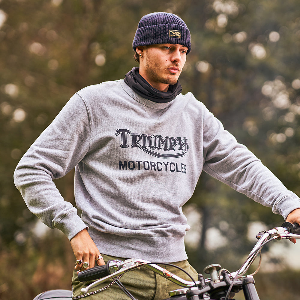 Bonnet à Revers Watch Cap bleu marine foncé TRIUMPH MOTORCYCLES
