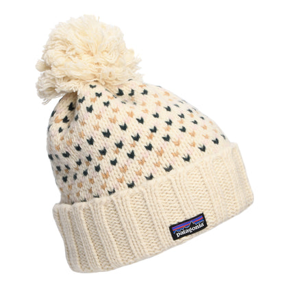 Bonnet à Pompon en Laine Recyclée Snowbelle Confetti naturel PATAGONIA