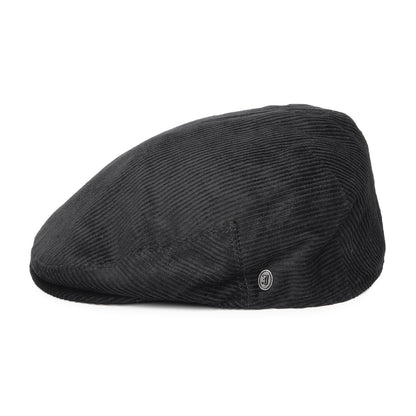Casquette Plate en Velours Côtelé noir JAXON & JAMES - VENTE EN GROS