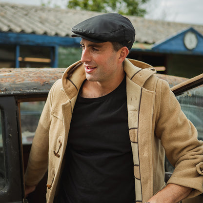Casquette Plate en Toile Cirée noir JAXON & JAMES - VENTE EN GROS