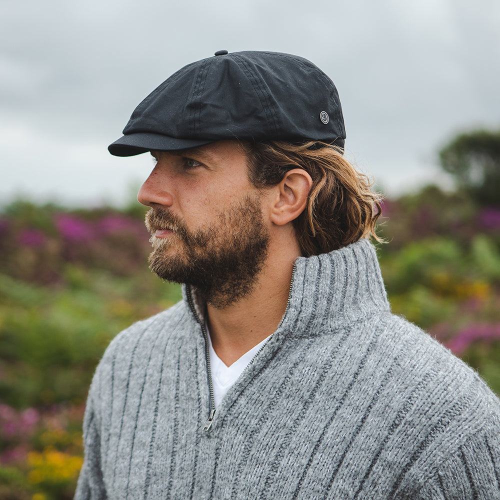 Casquette Gavroche en Toile Cirée noir JAXON & JAMES - VENTE EN GROS
