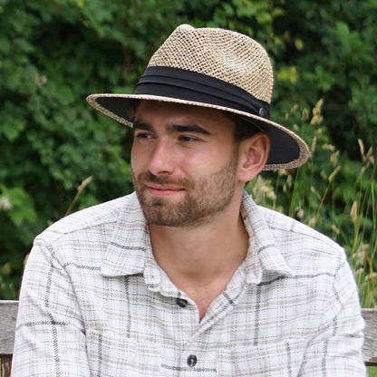Chapeau Fedora Safari en Paille d'Algue Marine naturel JAXON & JAMES - VENTE EN GROS
