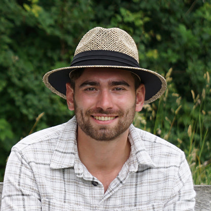 Chapeau Fedora Safari en Paille d'Algue Marine naturel JAXON & JAMES - VENTE EN GROS