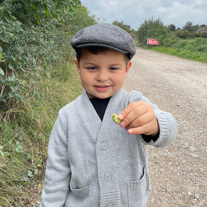Casquette Plate Enfant à Chevrons gris JAXON & JAMES - VENTE EN GROS