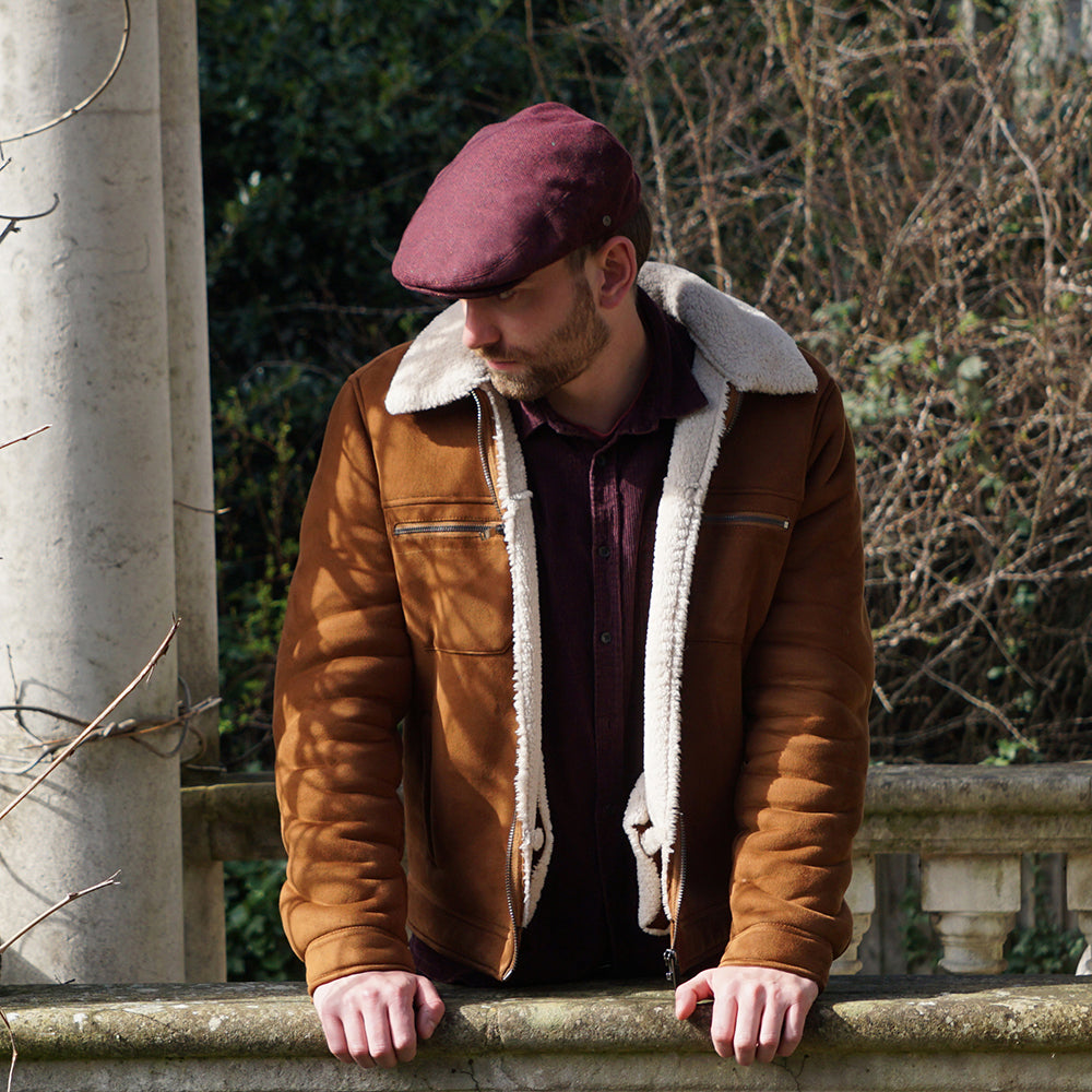 Casquette Plate Hillcrest bordeaux-noir JAXON & JAMES - VENTE EN GROS