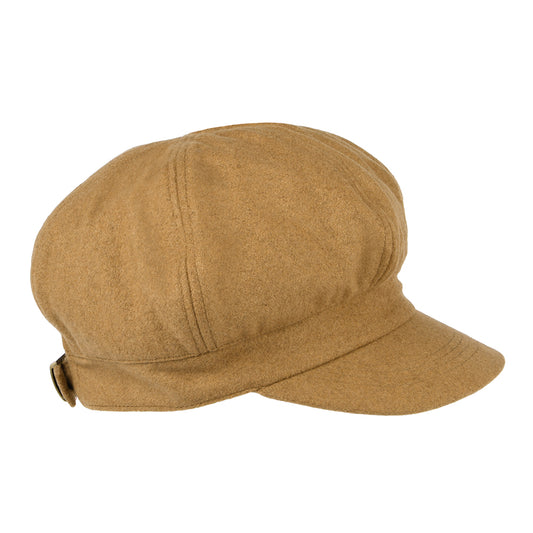 Casquette Gavroche en Laine Mélangée camel SUR LA TÊTE - VENTE EN GROS