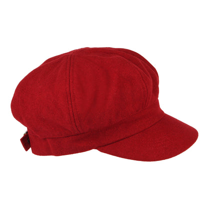 Casquette Gavroche en Laine Mélangée rouge SUR LA TÊTE - VENTE EN GROS
