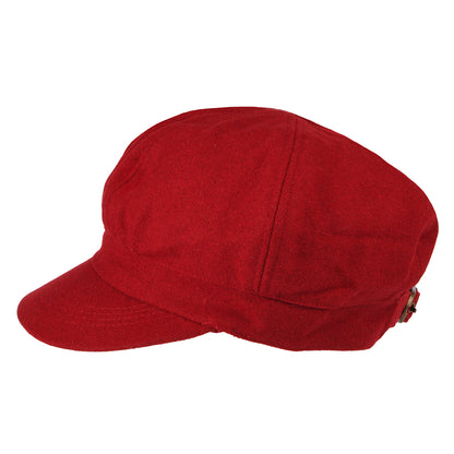 Casquette Gavroche en Laine Mélangée rouge SUR LA TÊTE - VENTE EN GROS