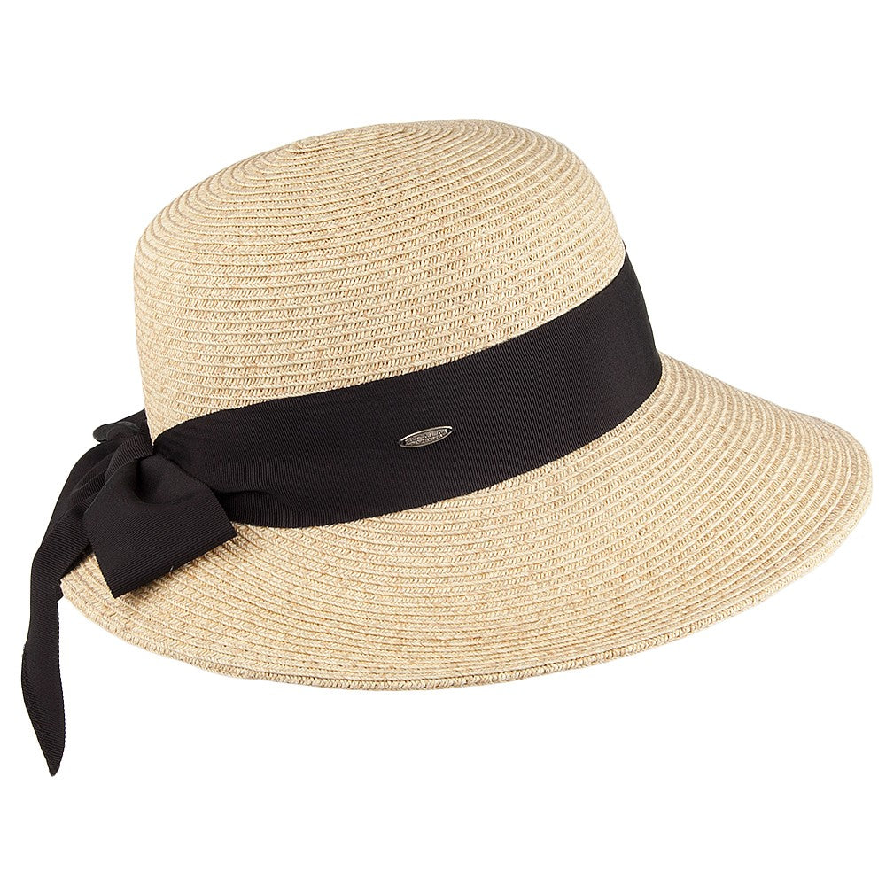 Chapeau de Paille Été avec Noeud en Gros-Grain naturel SCALA