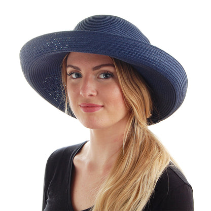 Chapeau Été Pliable Traveller bleu marine SUR LA TÊTE