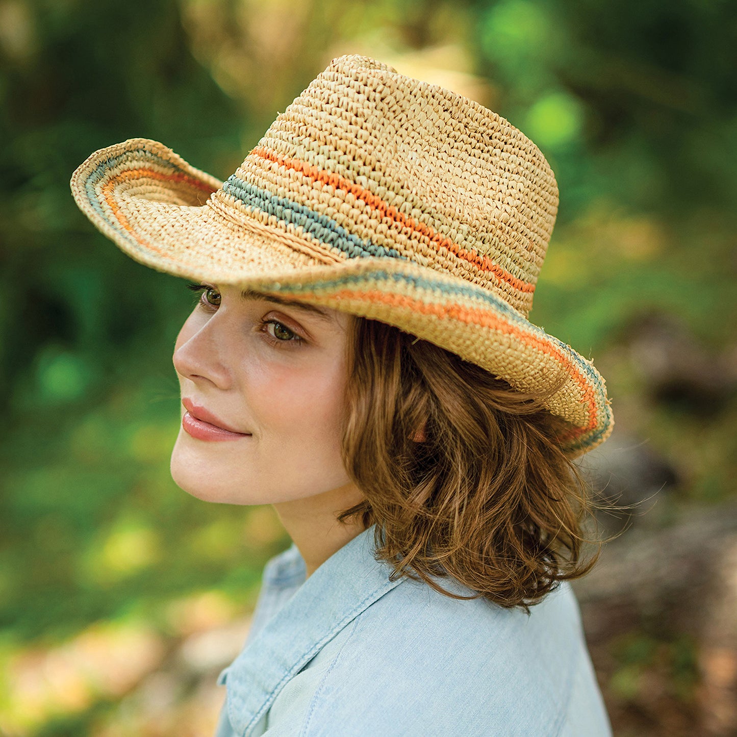 Chapeau de Cowboy en Raphia Crocheté Trezza naturel clair SCALA
