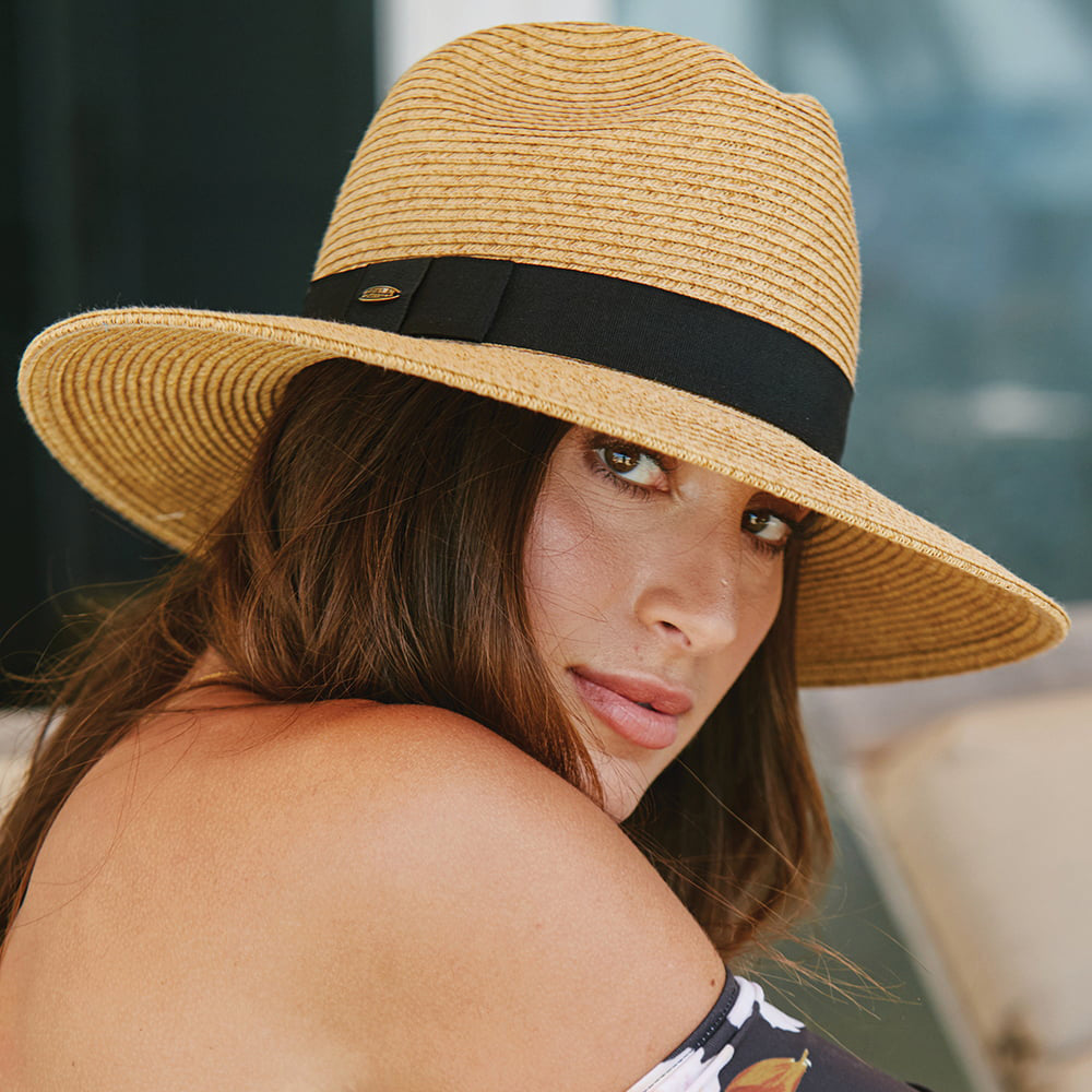 Chapeau Fedora à Bord Large Helena toast SCALA