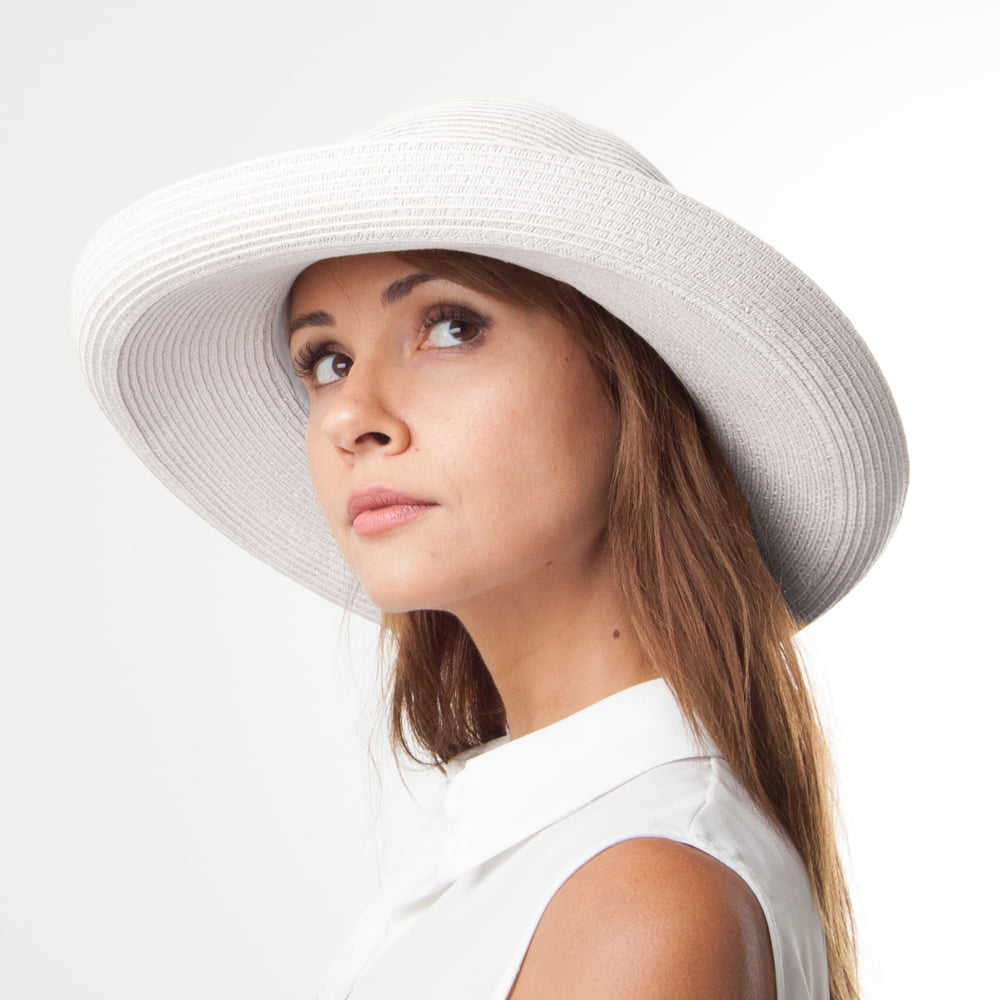 Chapeau Été Pliable Traveller blanc SUR LA TÊTE